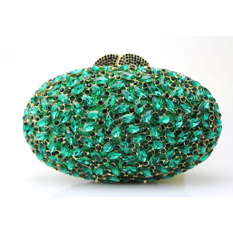 

Evening Bags Luxury Hollow Green Blue Crystal Diamond Bag Women'S Wedding Clutch Purse Wallet Party Shoulder Handbag SmallEvening, Color same picture