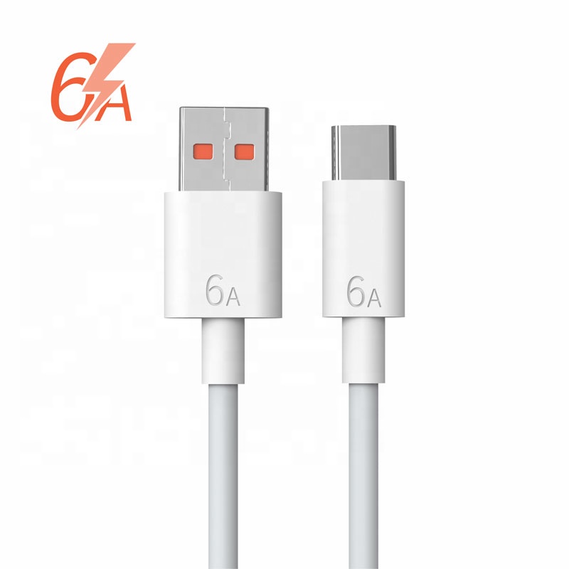 

6A Super Fast Charge 66W USB C Charging Cable is for Samsung/Huawei/Xiaomi/MacBook/MateBook Type C Data Cable, White