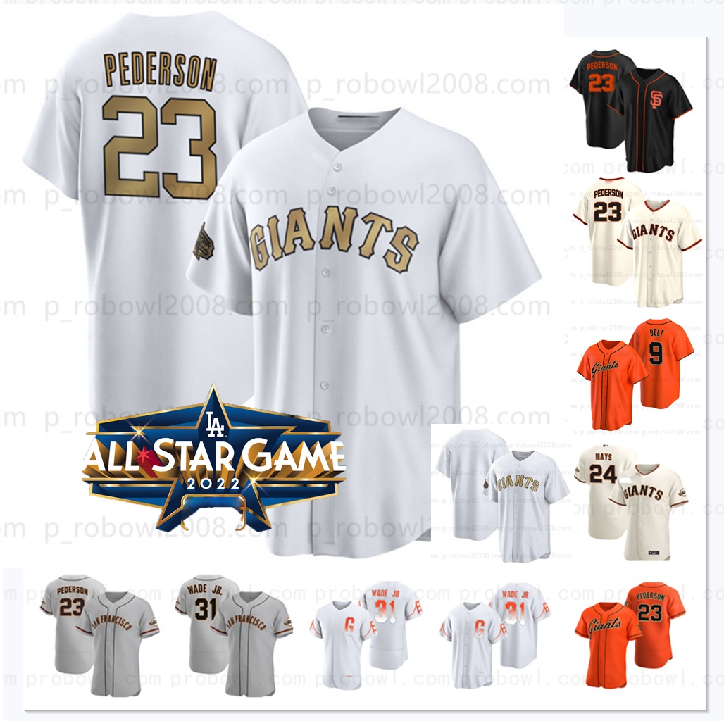 

SF Giants LaMonte Wade Jr Jersey Joc Pederson Buster Posey 2022 All-Star Jerseys Mike Yastrzemski Logan Webb Brandon Crawford Darin Ruf Belt Barry Bonds Joey Bart, Cool base mens
