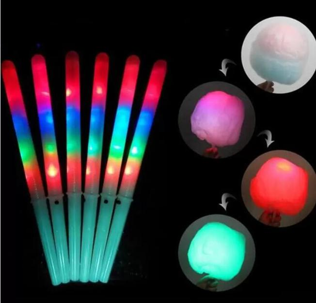 

New 28x1.75CM Colorful Party LED Light Stick Flash Glow Cotton Candy Stick Flashing Cone For Vocal Concerts Night Parties DHL FY5031 T0706