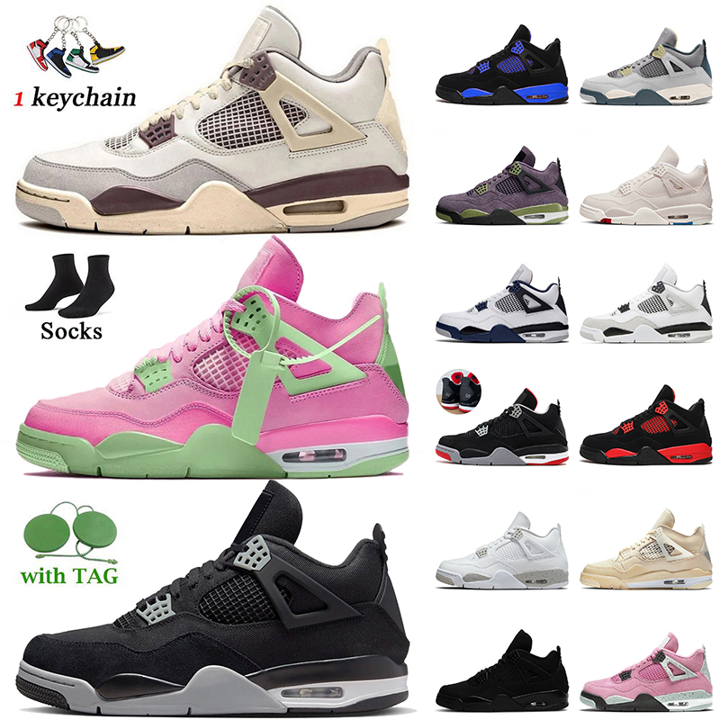 

2022 Women Mens Jumpman 4s Craft Basketball Shoes Fashion Jordens 4 Sail Pink Black Canvas Blue Thunder Canyon Purple Midnight Navy Jorda4 Trainers Jorden4s Snakers, # red thunder 36-47