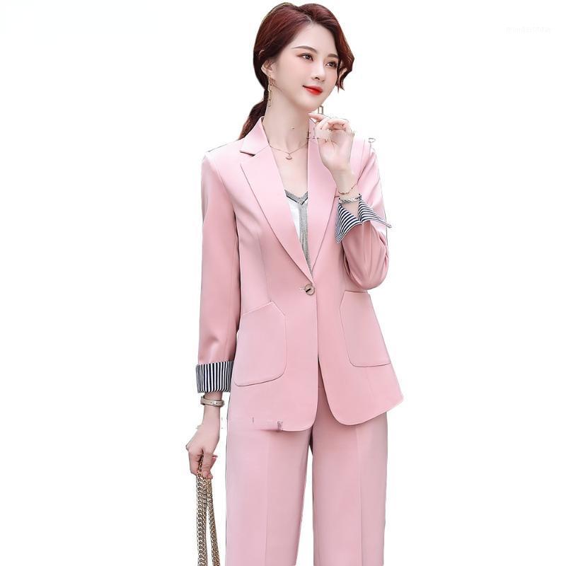 

Women' Two Piece Pants Women Elegant Solid Pant Suit Oversize 4XL Red Pink Black 2 Set Fashion Office Ladies Work Blazer With Real Pockets, As shown