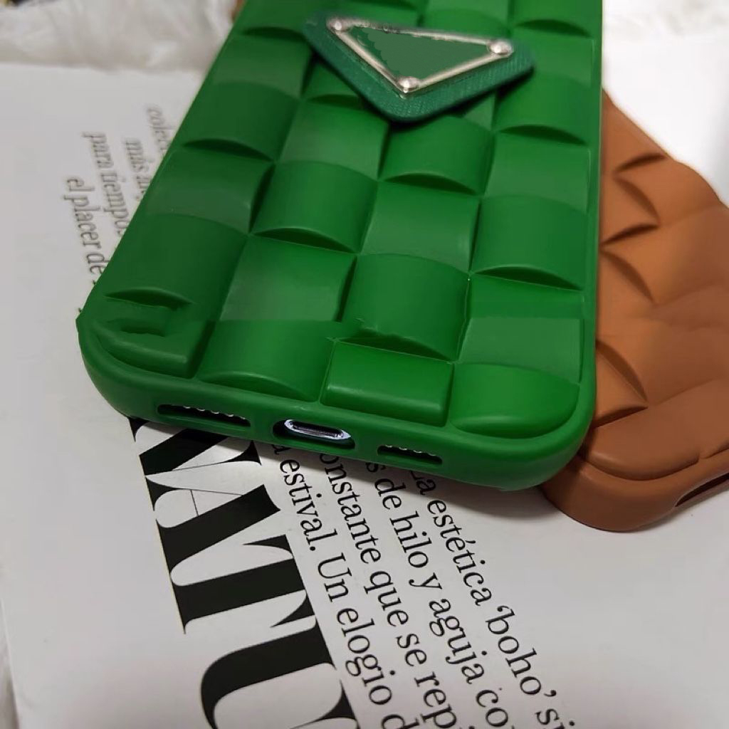 

Plaid Fashion Phone Case Luxury Designer Phones Cases Accessories Classic Triangle Letter iPhone 13 11 12 pro 7 8 X XS High Quality, Green