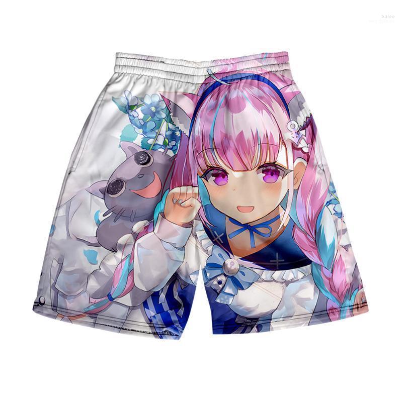 

Men's Shorts VTuber Minato Aqua 3D Print Summer Men's Recreational Style Harajuku Kawaii Beach ShortsMen's, Black