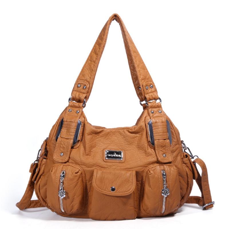 

Evening Bags Angelkiss Fashion Handbag Women Top-handle Bag Large Tote Satchel PU Shoulder Casual, Black