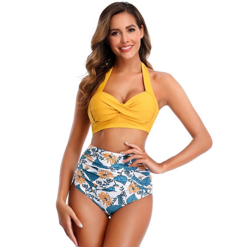 

Women' Swimwear High Waist Bikini Push Up Tankini Swimsuits Women 2022 Summer Plus Size Separate Sexy Beach Bathing Suit, 02