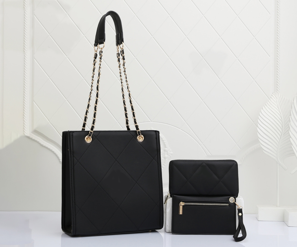 

3 Piece Set Leather Shoulder Bags Wallet Purse Luxury Handbags Chain Bag Women Fashion Designers Bags Female clutch Classic High Quality Girl Handbag, White