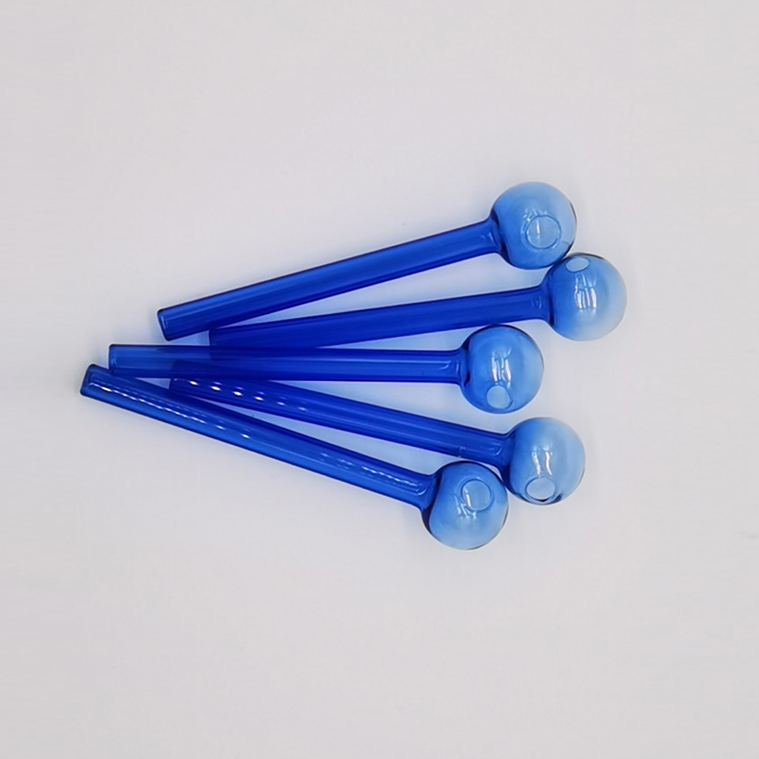 

Blue Glass Oil Burner Handmade Smoking Pipe Tube for Tobacco Wax Oil