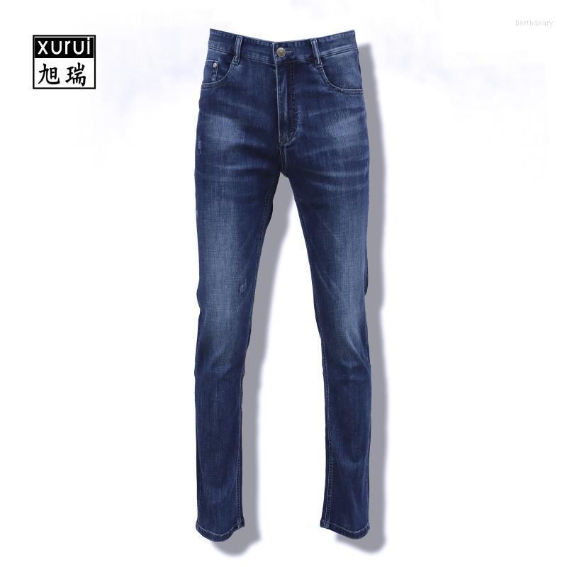 

Men's Jeans Fashion Men Brand Straight High Quality Black Color Ripped For Cotton PantsMen's Bert22, Blue