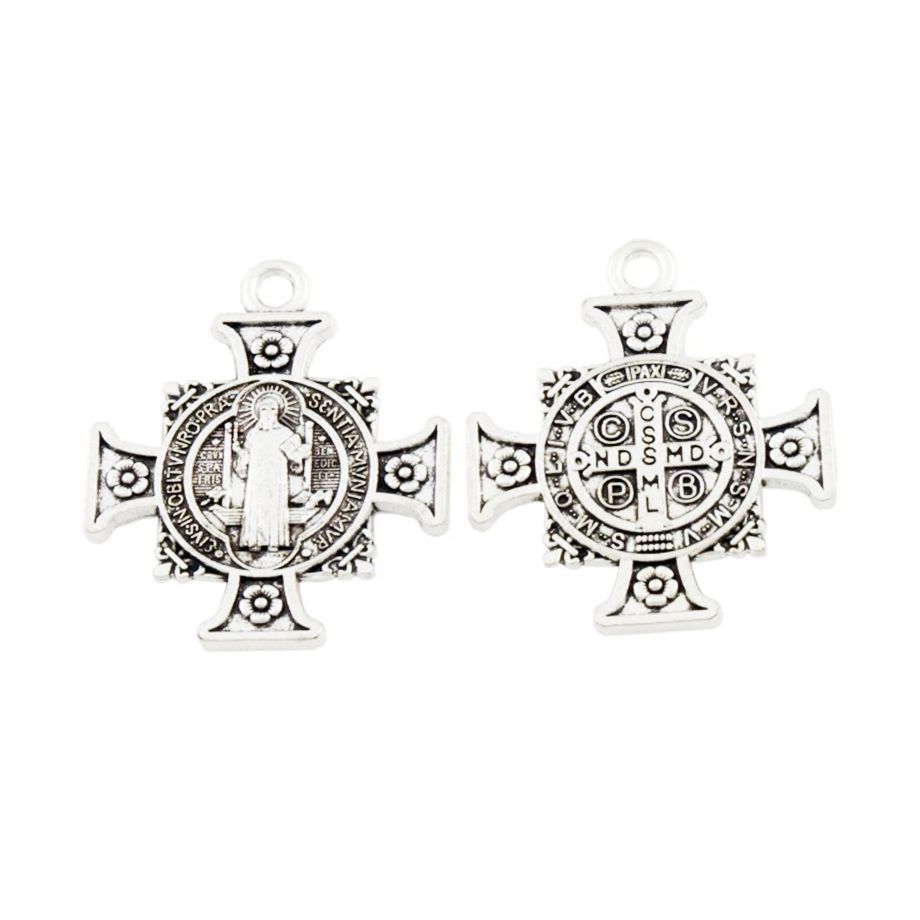 

Celtic Cross Charms Silver Medal medalla san benito Antique Silver Quis Et Dues St Michael Charm Pendants L1729 40.2x34.2mm