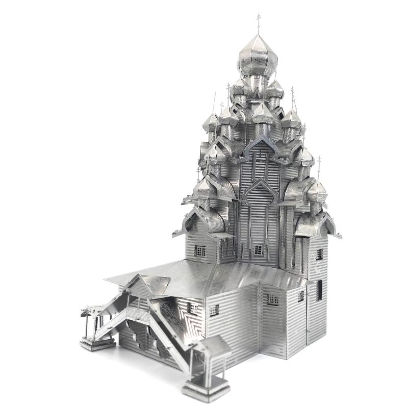 

Paintings Piececool 3D Puzzle Diy Miniature KIZHI CHURCH OF THE TRANSFIGURATION 430 Stainless Steel Metal Assembly Model Splicing Hobby
