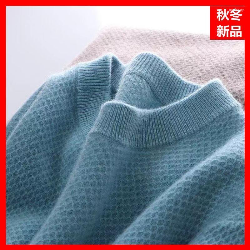

Men' Sweaters The Cashmere Sweater Men' Round Collar Knitwear Pullover Autumn And Winter Young Inner Honeycomb SweaterMen' Mari22, Navy blue
