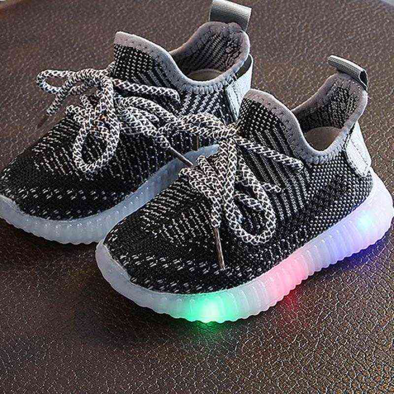 

Baby Anti-slippery Luminous Sneakers Girls Led Light Up Shoes Boys Glowing Casual Sneakers Children Shoes with Light G220517, White