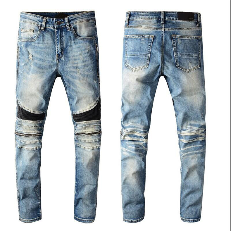 

2022 Top High Quality Designer Mens Jeans Motocycle HolesLuxury Denim Men Fashion Streetwear men's clothing designer pants#609, Black