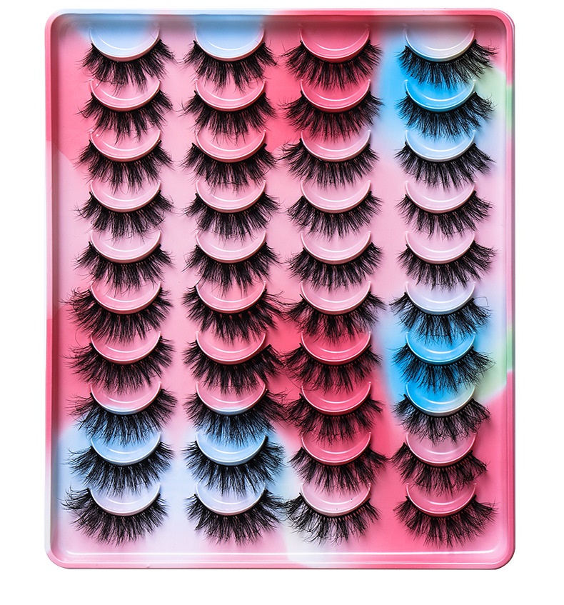 

Thick Curly Crisscross 20 Pairs Mink False Eyelashes Set Soft & Vivid Hand Made Reusable Multilayer Messy Fake Lashes Full Strip Eyelash Extensions