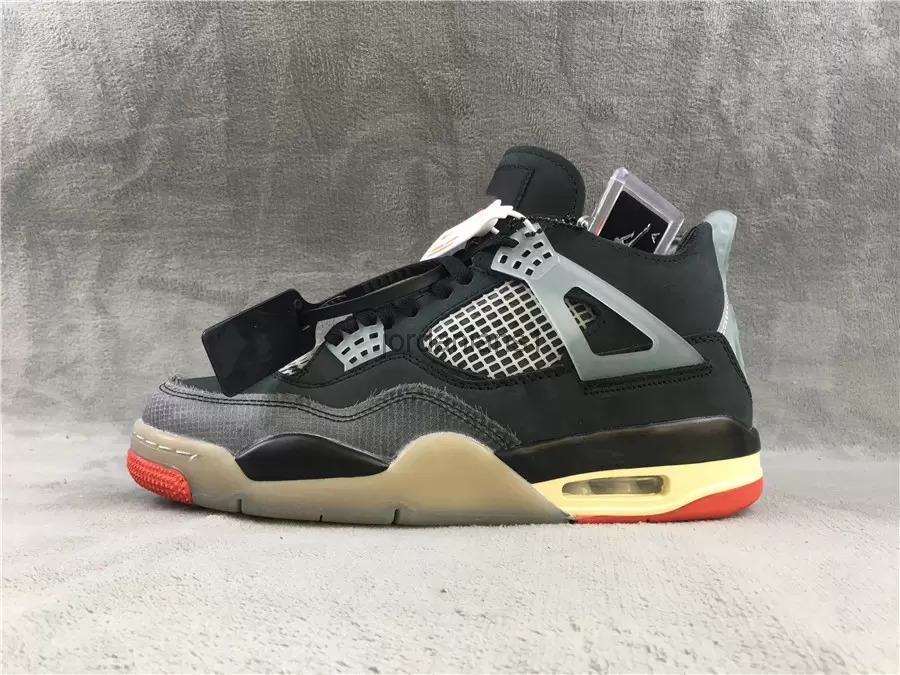 

Brand Shoes Jumpman 4 Retro Sail SP Muslin Black Red Basketball Outdoor Sports Sneakers Original Delivery, Top quality