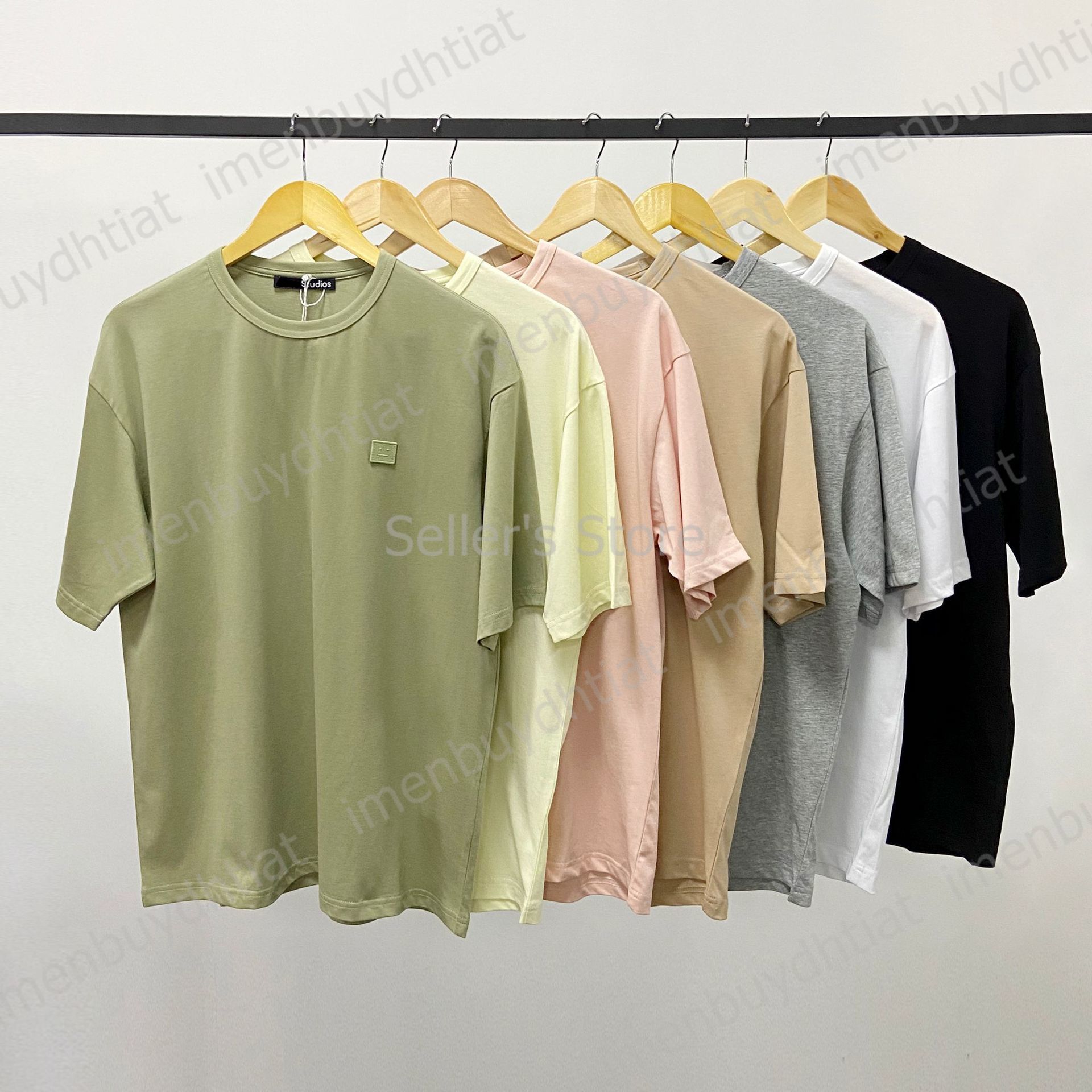 2022 Nordic Luxury Brand Ac Studios Summer Short Sleeve t Shirt Minority Solid Color Round Neck Classic Versatile Bottomed Men's and Women&#