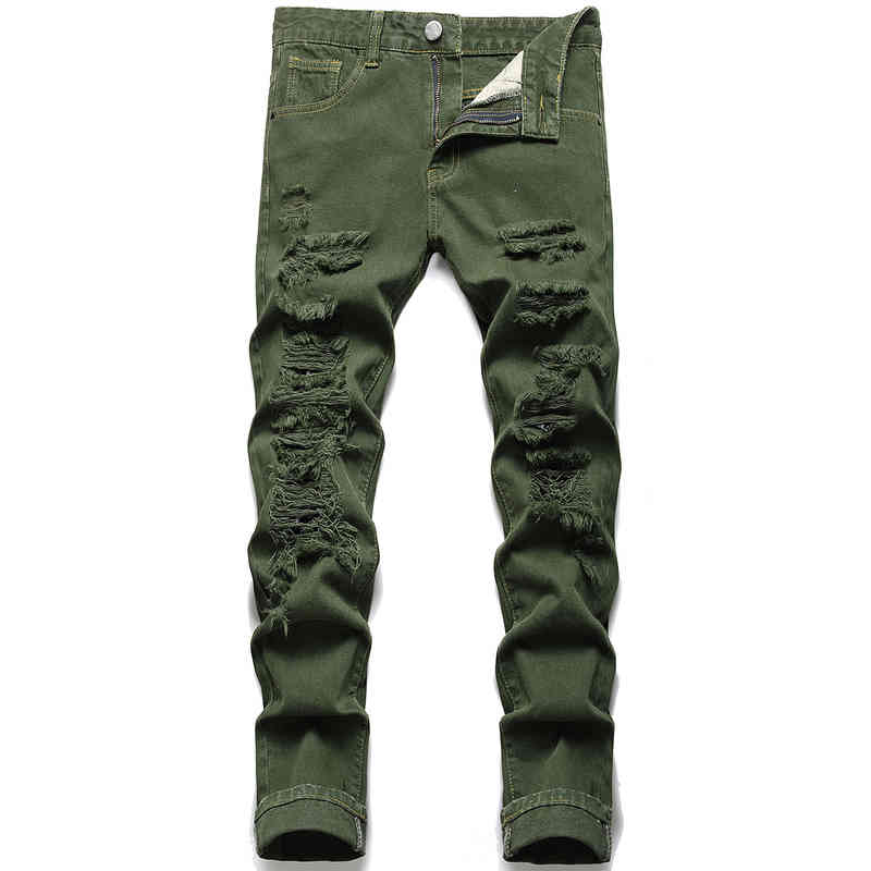

Jeans men's army green trousers as straight trendy pants 602