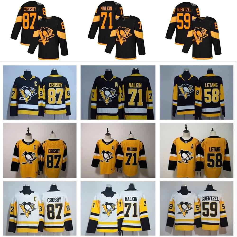 

2020 Pittsburgh Penguins Jersey 87 Sidney Crosby 71 Evgeni Malkin Phil Kessel Kris Letang Lemieux Matt Murray Guentzel Hockey Jersey, Colour 1