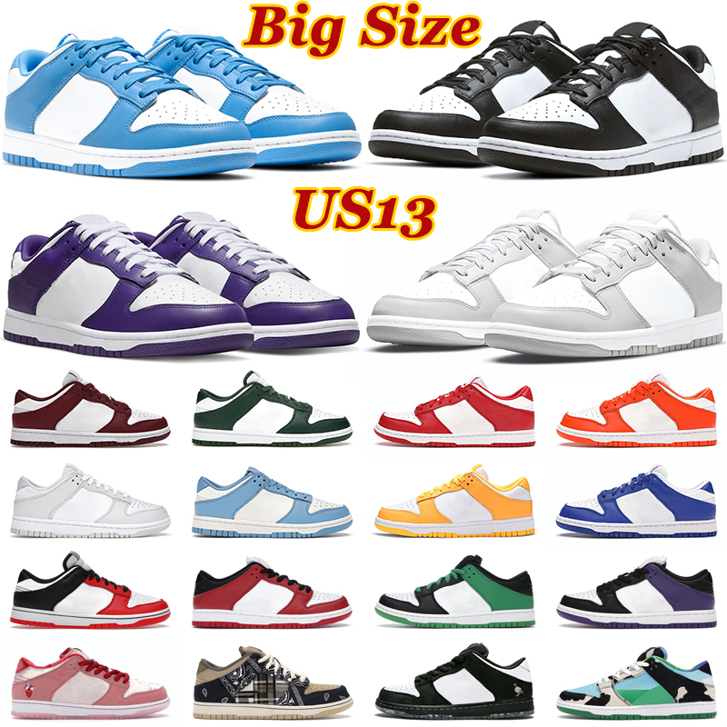 

Designer Big Size US 13 Outdoor Running Shoes Men Women Panda Black White UNC Syracuse Photon Dust Kentucky Grey Fog Court Purple Mens Trainers Sports Sneakers