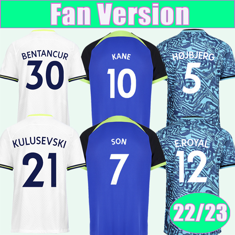 

22 23 SANCHEZ SON Mens Soccer Jerseys Home White Away HOJBJERG Football Shirt KANE Short Sleeves Adult Uniforms, Qm9897 22 23 3rd no patch