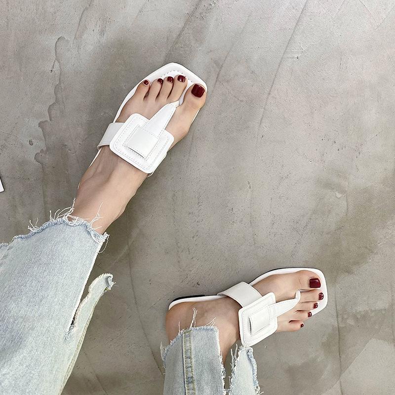 

Slippers 2022 Summer Flat Shoes Flip Flops Ladies Casual All-match Beach Luxury Sandals SlippersSlippers, White