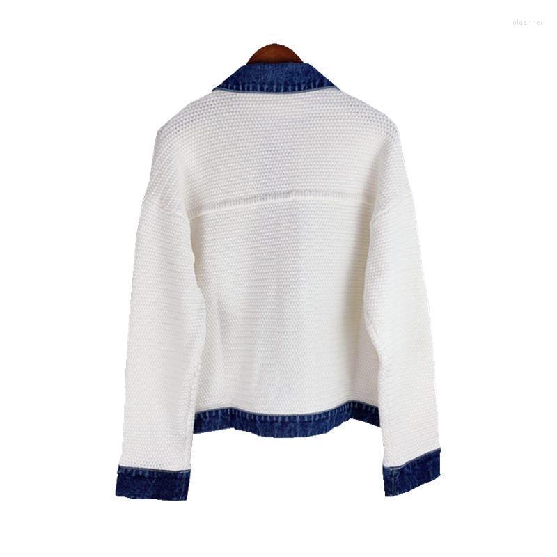 

Women' Knits & Tees Women Sweater Cardigan Spring Autumn Turn-down Collar Buttons High Street Chic Stunning Fashion Design Casual Trendy St, As pic