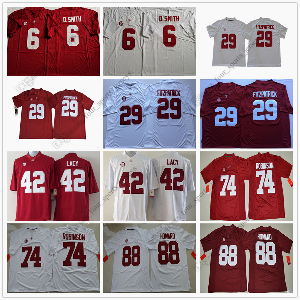 

NCAA Alabama Crimson Tide Football Jersey 6 Devonta Smith 29 Minkah Fitzpatrick 42 Eddie Lacy 74 Cam Robinson 88 O.J Howard 93 Jonathan Allen, As picture