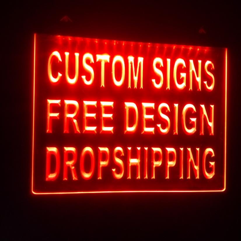 

design your own Custom beer LED Neon Light Sign Bar open Drop decor shop crafts led235U