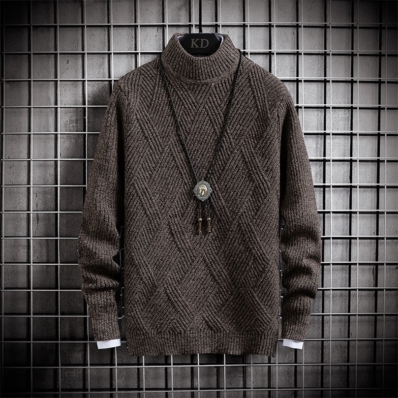 

Sweater Men Fit Knitted Solid O-Neck Male Pullover Long Sleeve Argyle Autumn Casual Knitwear Loose Warm Mens Clothing 201126, Se913 black