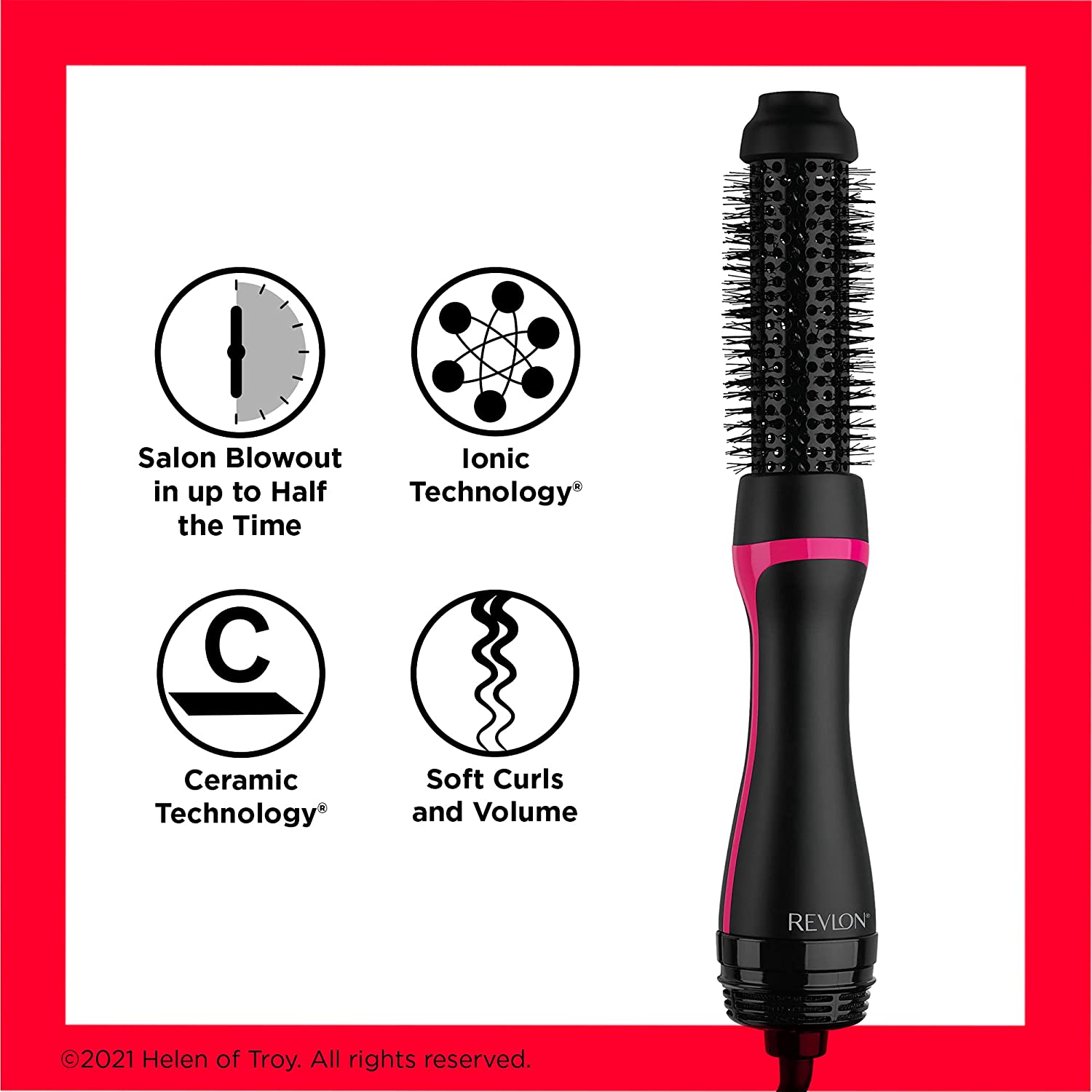 

REVLON One-Step 1-1/2" Root Booster Round Brush Dryer and Styler, Bronze