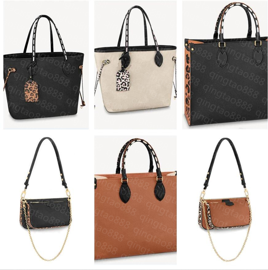 

Genuine Leather Diamond Empreinte Wild at Heart Luxurys Evening Bags ONTHEGO MM Designers handbags High Quality Ladies Leopard Chain Shoulder Cross body Bag, Airbag [no bag]
