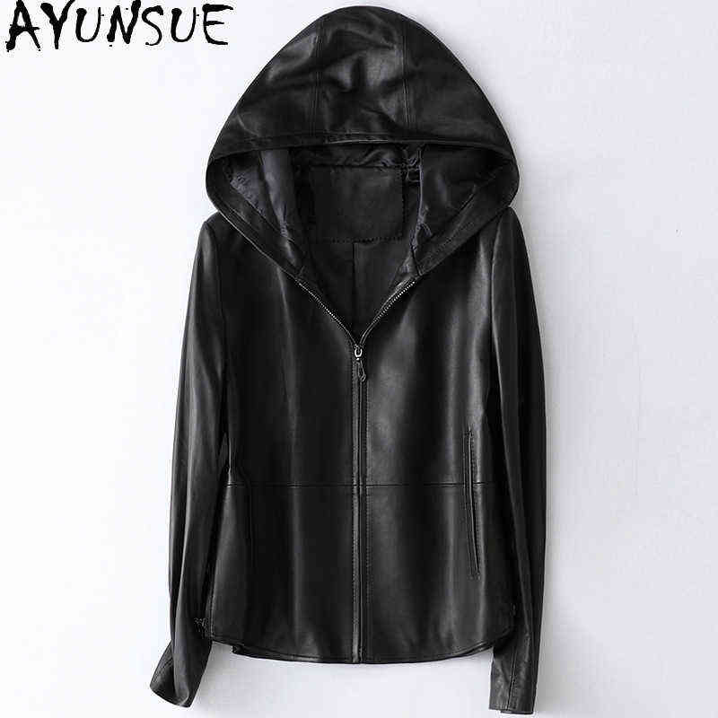 

Ayunsue 100 Real Sheepskin Jackets Women Real Leather Jackets Famal Short Korean Outerwear Woman Chaqueta Piel Mujer SQQ82 J220727, Black