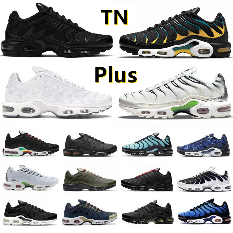 

Tn Plus mens Running Shoes Sneakers Triple Black White University Red Hyper Royal Blue Neon Green Olive Reflective Violet Oreo men trainers sports shoe 36-46, Color#40