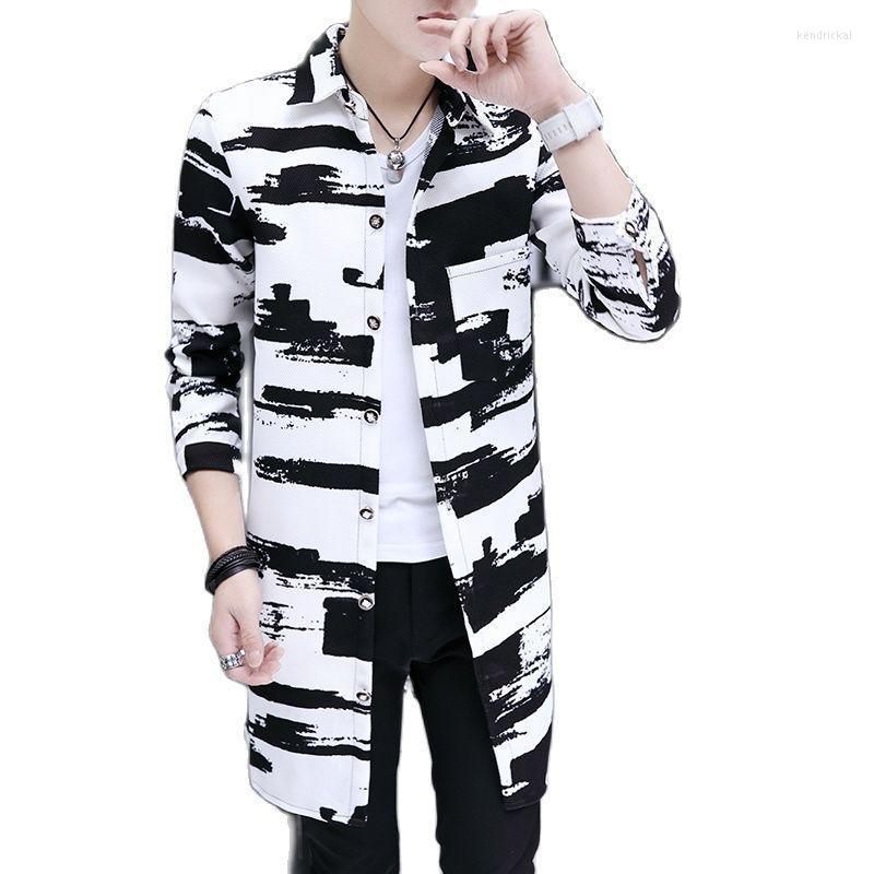 

Men's Wool & Blends Autumn Trench Long Jacket Korean Style Fashion Solid Slim Fit Windbreaker Outdoor Casual Coat Male Kend22, Grid