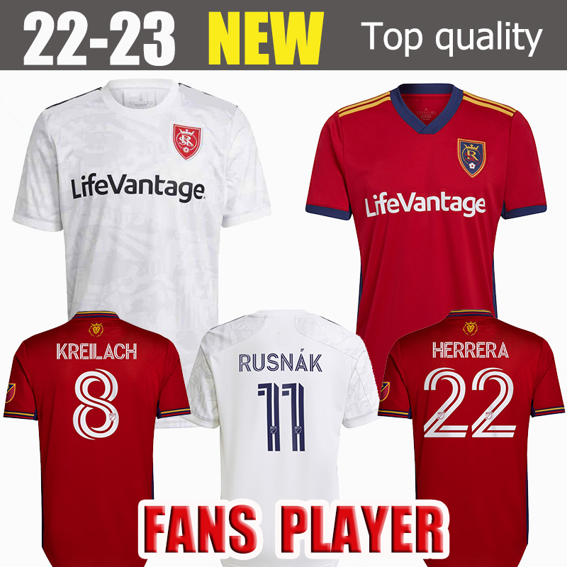 

2022 2023 Real Soccer Jerseys Salt 22 23 mLS HERRERA MERAM Uniform Mens RED Lake home away Rusnak KREILACH KIT Football Shirts Herrera