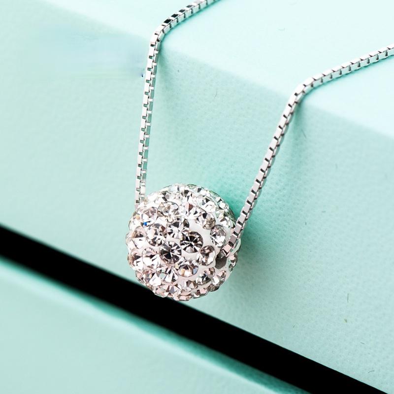 Chaînes Ssterling Argent Couleur ShanZuan Collier Pendentif Shambhala Boîte Bijoux De Mode Chaîne De ClaviculeChaînes