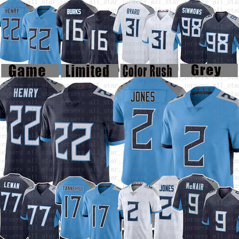 

Derrick Henry Football Jersey Mens Robert Woods Jeffery Simmons Taylor Lewan Malik Willis Kevin Byard Hassan Haskins Ryan Tannehill Bud Dupree Caleb Farley Molden, Jersey(xm)