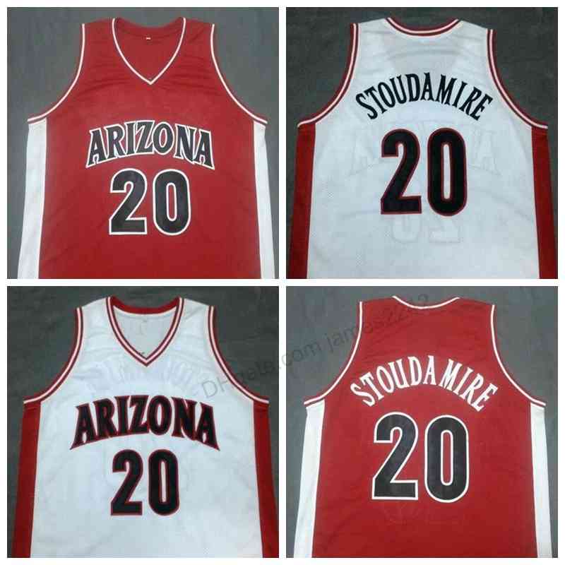 

DAMON Arizona Custom STOUDAMIRE Retro #20 Wildcats Basketball Jersey Men's All Stitched Any Size 2XS-3XL 4XL 5XL Name Or Number, White