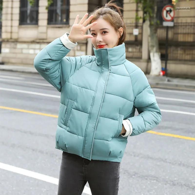 

Women' Down & Parkas 2022 Winter Jacket Women Stand Collar Thick Cotton Padded Female Short Coat Outwear Kare22, Blue