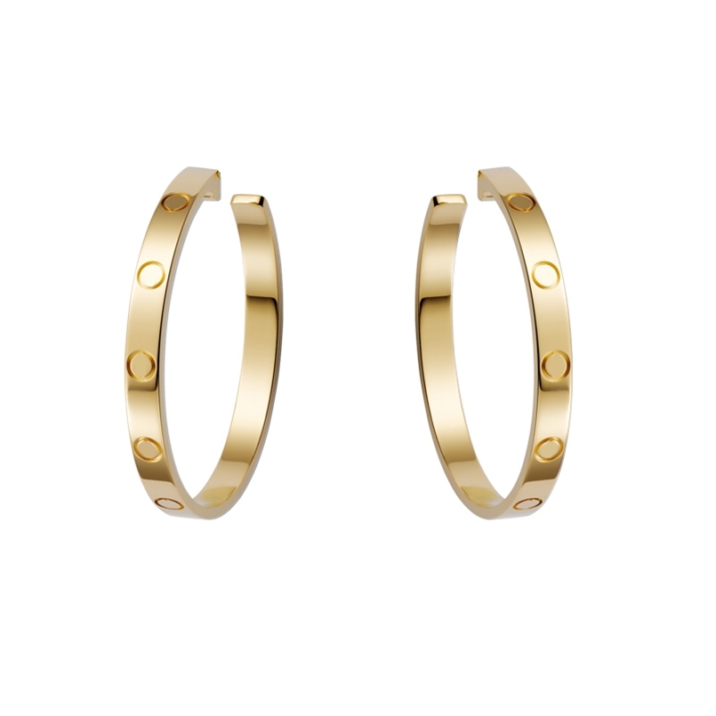

Exquisite Gold Exaggerated Hoop Earrings For Women Girls Stainless Steel Stones Brincos Luxury Design J190721