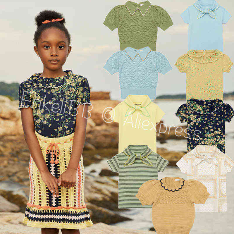 

EnkeliBB 22SS Kids Girls Beautiful T-shirt Misha Puff Toddler Lovely Short Sleeve Tees Child Brand Designer Clothes For Summmer AA220316, As shown