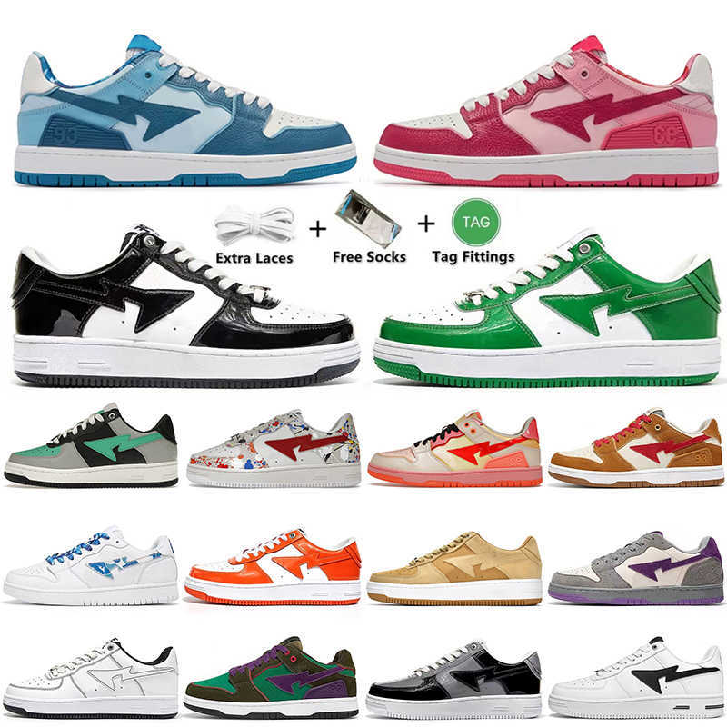 

bapestas baped SK8 Sta mens running shoes SK8 bapesta Designer camo black white green red orange camouflage men women trainers sports, Number.32 abc camo pink