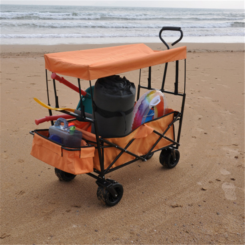 

USA STOCK! Orange Folding Wagon Garden Shopping Beach Cart W22735608