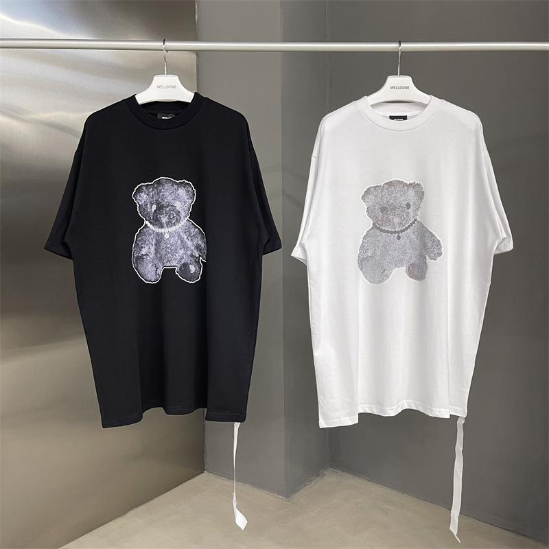 

Bear Tee 22ss Reflective Short Sleeve T-shirt Couple Men-Women Teedesigner T Shirt For Men's Women'S Luxurys T-shirt European And American Fashion Street, White