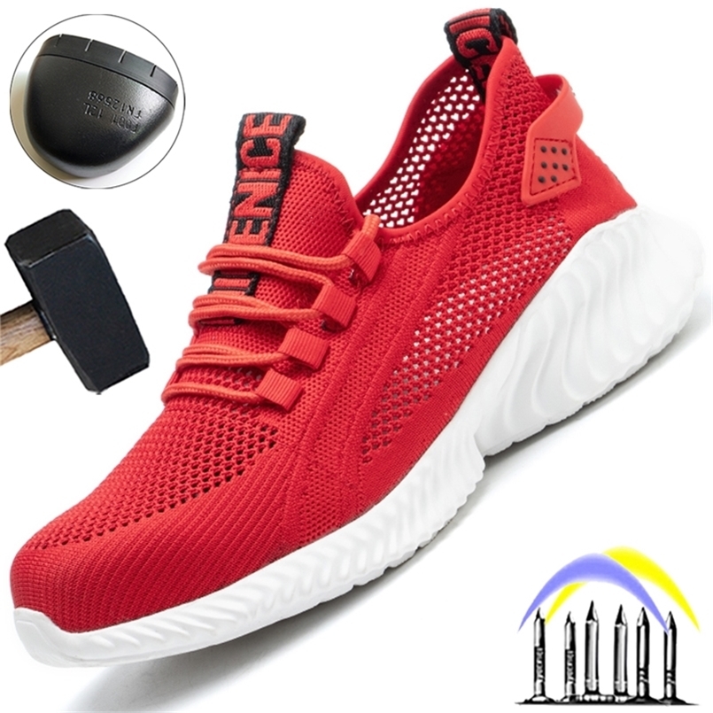 

Work Safety Shoes For Women Men Safety Boots Breathable Light Work Sneakers Men Steel Toe Shoes Indestructible Protective Shoes 220616, 682-blue