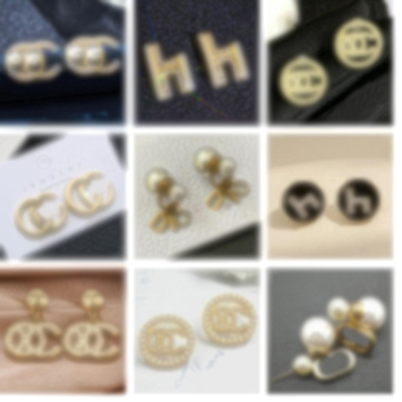 

Designer Brand Earrings Wholesale 18K Gold Plated Ear Stud Crystal Pearl Party Women Temperament Double Earring Wedding Jewelry Retro Style ER0261-280