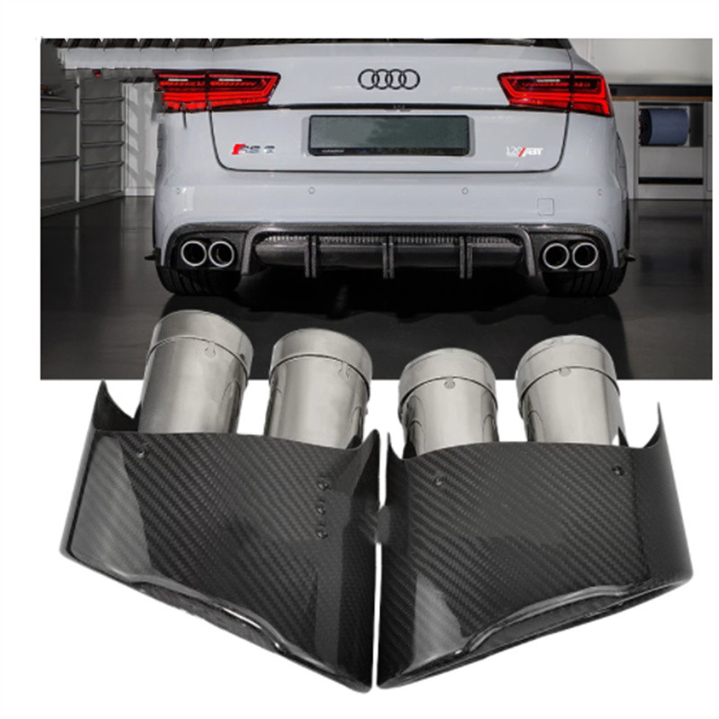 

1pair L&R Real AK Carbon Muffler End Tips Automobile Tail Throat Exhaust Pipe For Audi RS3 RS4 RS5 RS6 RS7 Refit