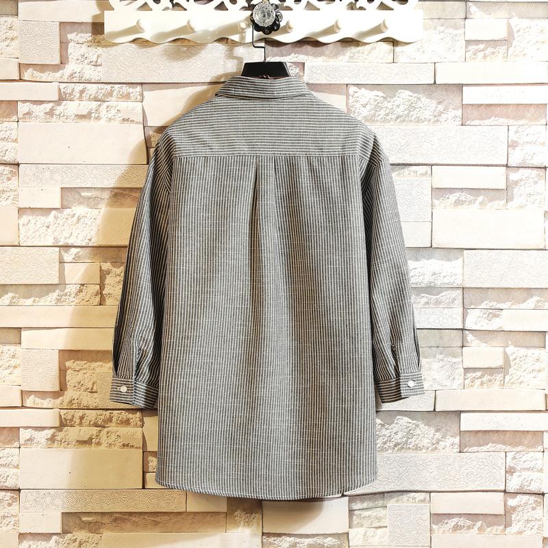 

Men's Casual Shirts Spring/Autume Handsome Plaid Blouse Three Quarter Men Shirt Clothing Oversized 5XL Camisa Social Chemise Homme, Navy blue