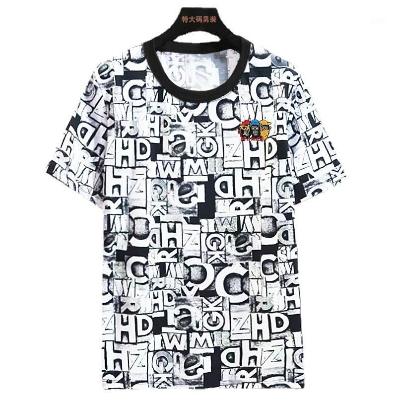 

Men's T-Shirts Arrival Fashion Super Large Casual Loose Round Neck Personalized Short Sleeve T-shirt Plus Size 2XL-7XL 8XL 9XL 10XL, Black